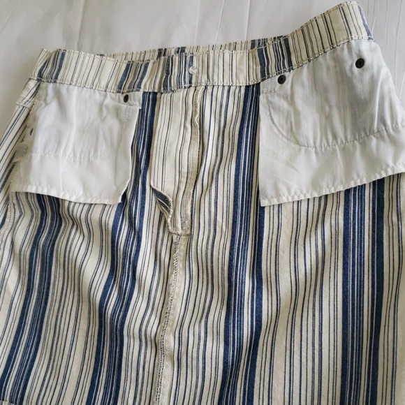 TWO/Vince Camuto NEW Jean Classic Striped Denim Skirt Business Casual Mini - Picture 8 of 14